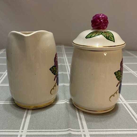 Vintage Knotts Berry Farm Syrup & Jam Sugar & Creamer Fruit Kitchen Dining - Picture 2 of 8